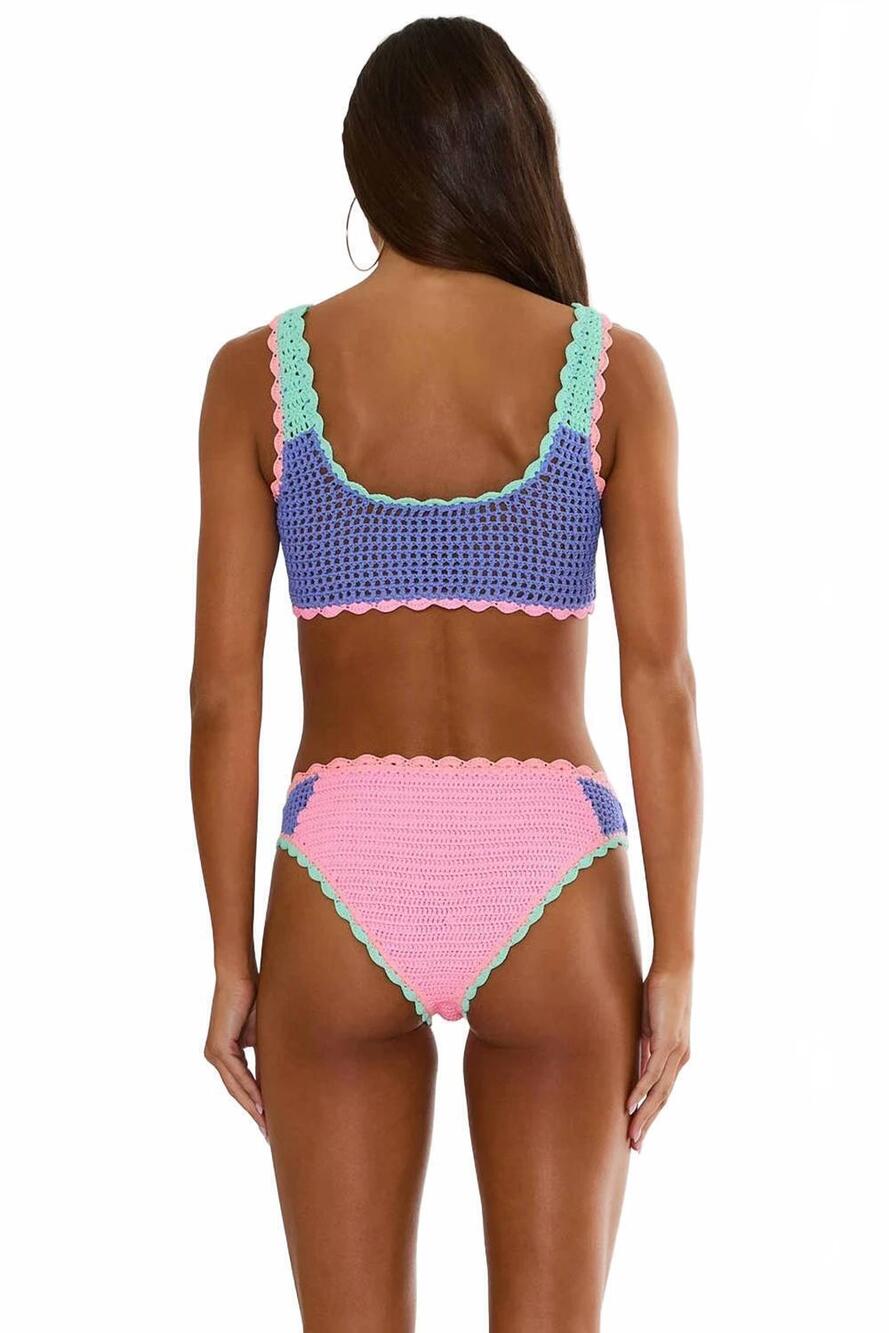 NEW BEACH RIOT maisy bikini bottom in sea breeze crochet - Picture 3 of 8